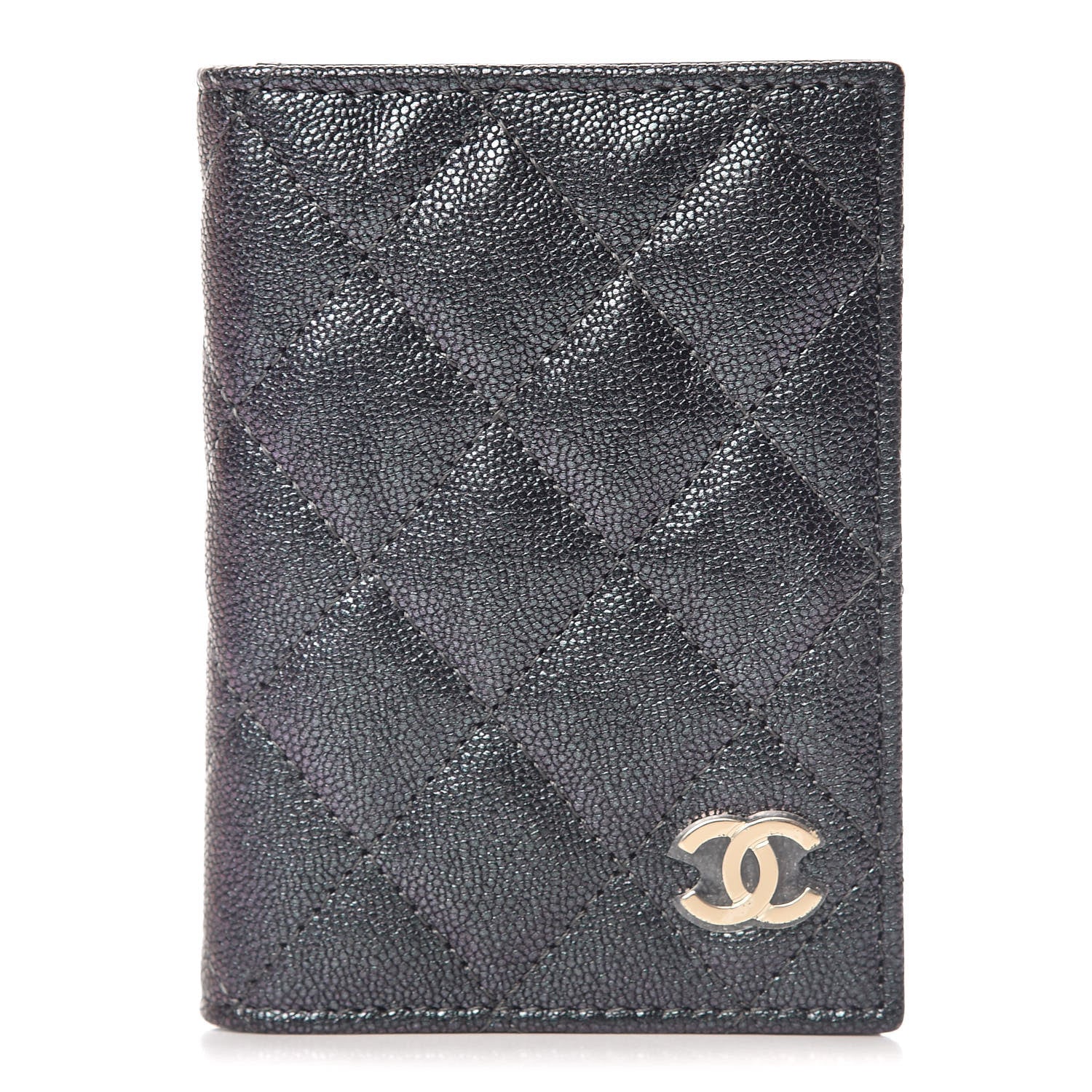 Chanel Iridescent Caviar Quilted Card Holder Wallet Black 1 of 10