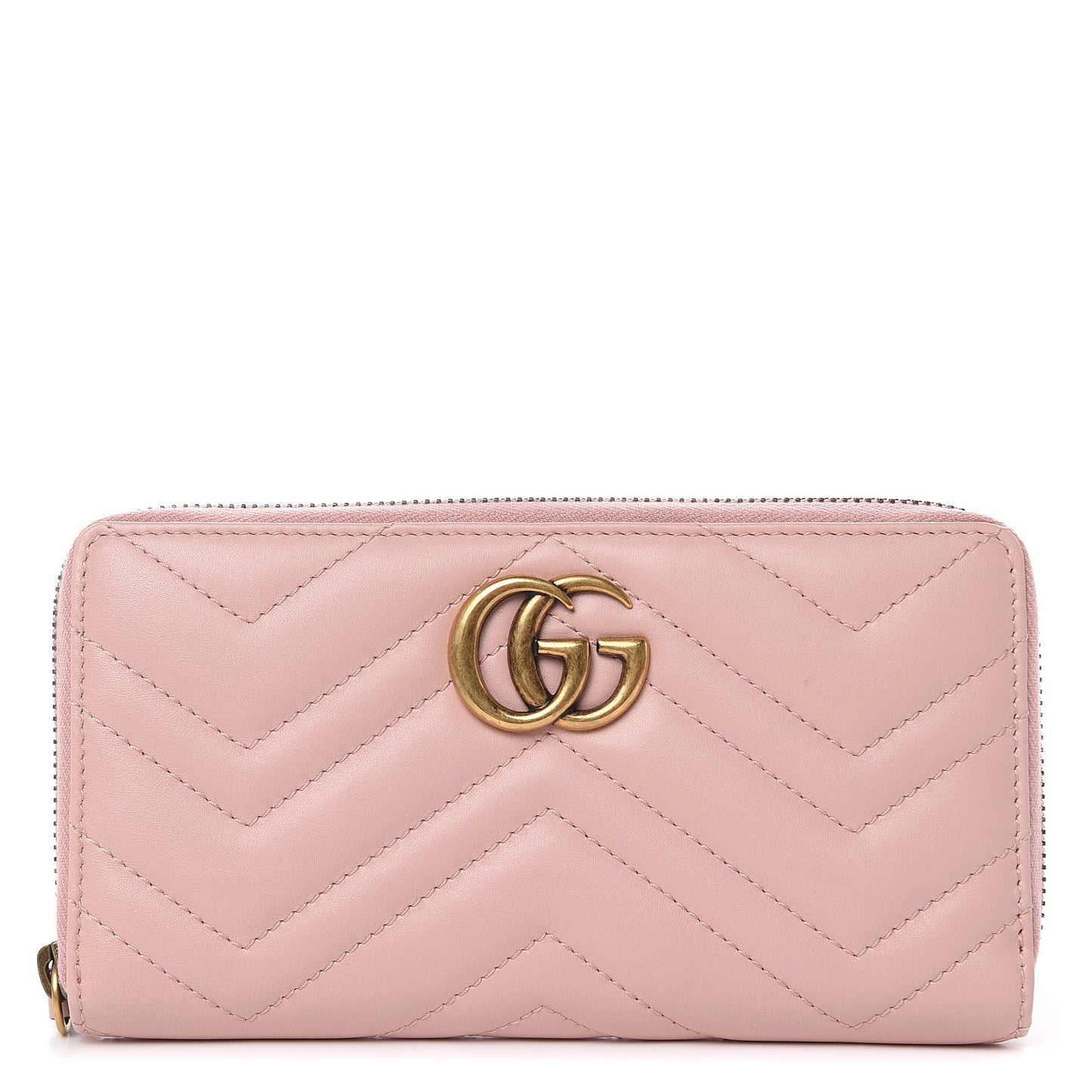 Calfskin Matelasse GG Marmont Zip Around Wallet Perfect Pink