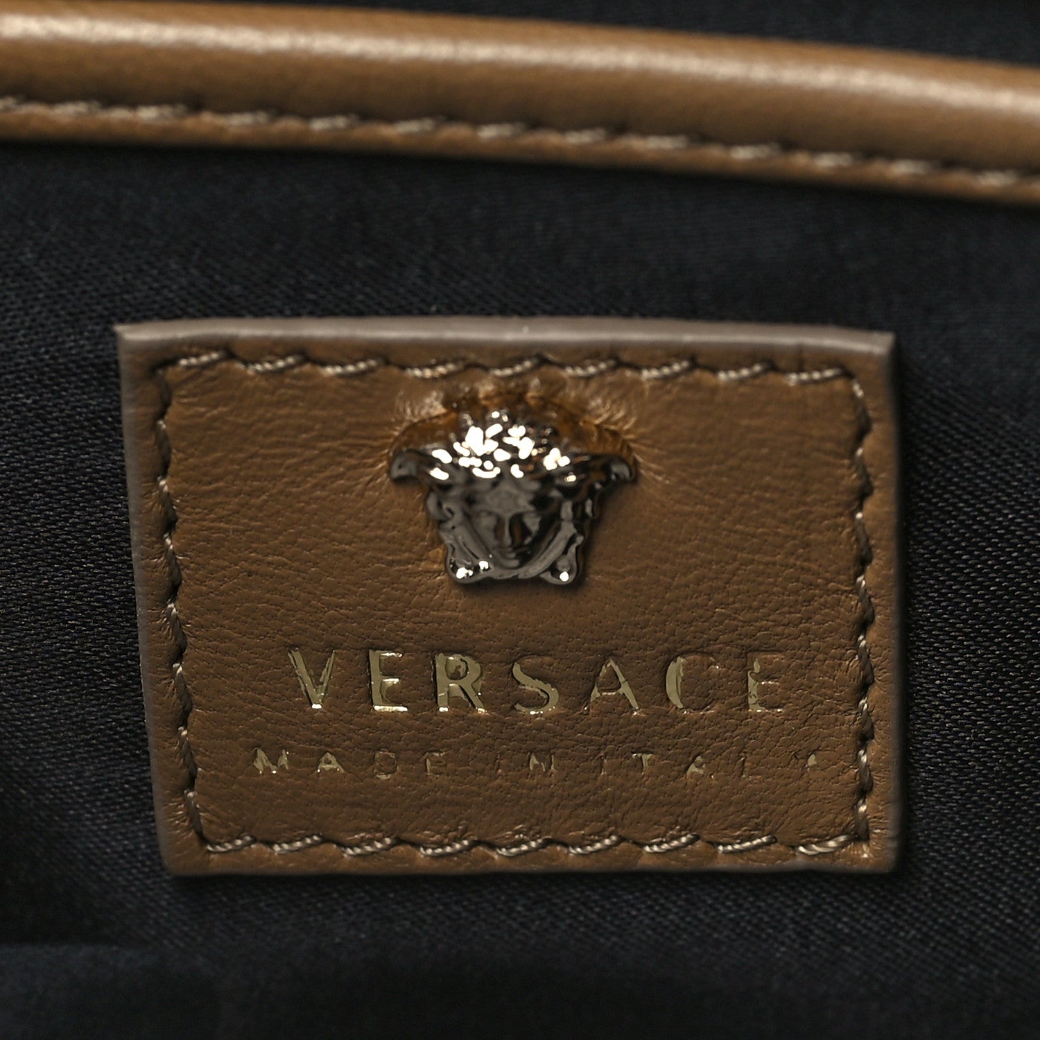 Versace Nappa Palazzo Sultan Shoulder Bag Brown 6 of 10