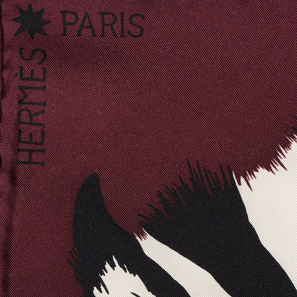 Hermes Silk Zebra Pegasus Scarf 90 Prune Rouge Violet 3 of 7