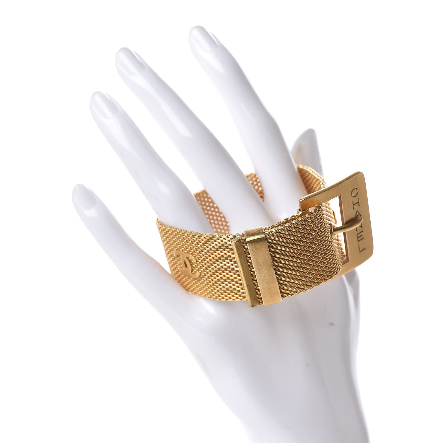 Chanel Metal Mesh Bracelet Gold 2 of 4