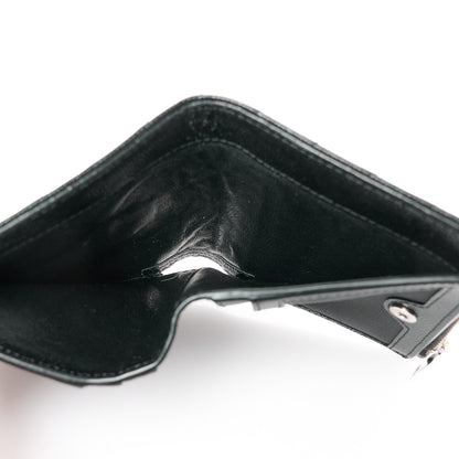 Saint Laurent Grain De Poudre Matelasse Chevron Monogram Zipped Card Case Black 5 of 10