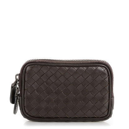 Bottega Veneta Nappa Intrecciato Small Zip Around Pouch Ebano 1 of 6