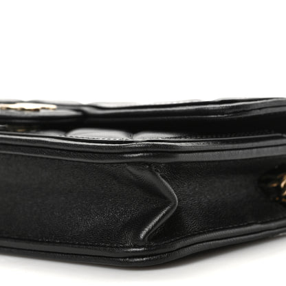 Chanel Lambskin Patent Calfskin Quilted Flap Phone Holder With Chain Black 9 of 9