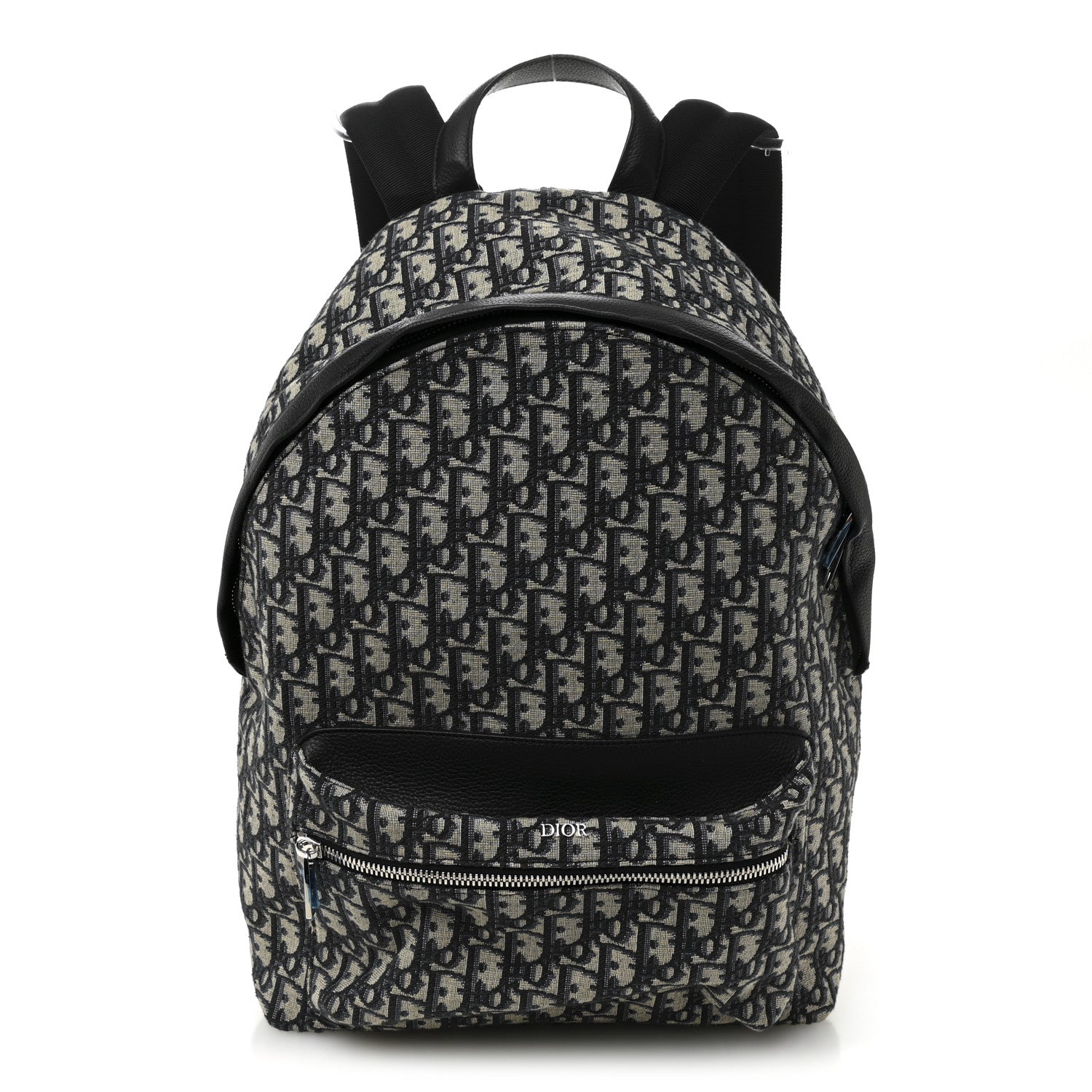 Christian Dior Oblique Calfskin Rider Backpack Beige Black 1 of 10