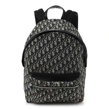 Christian Dior Oblique Calfskin Rider Backpack Beige Black 1 of 10