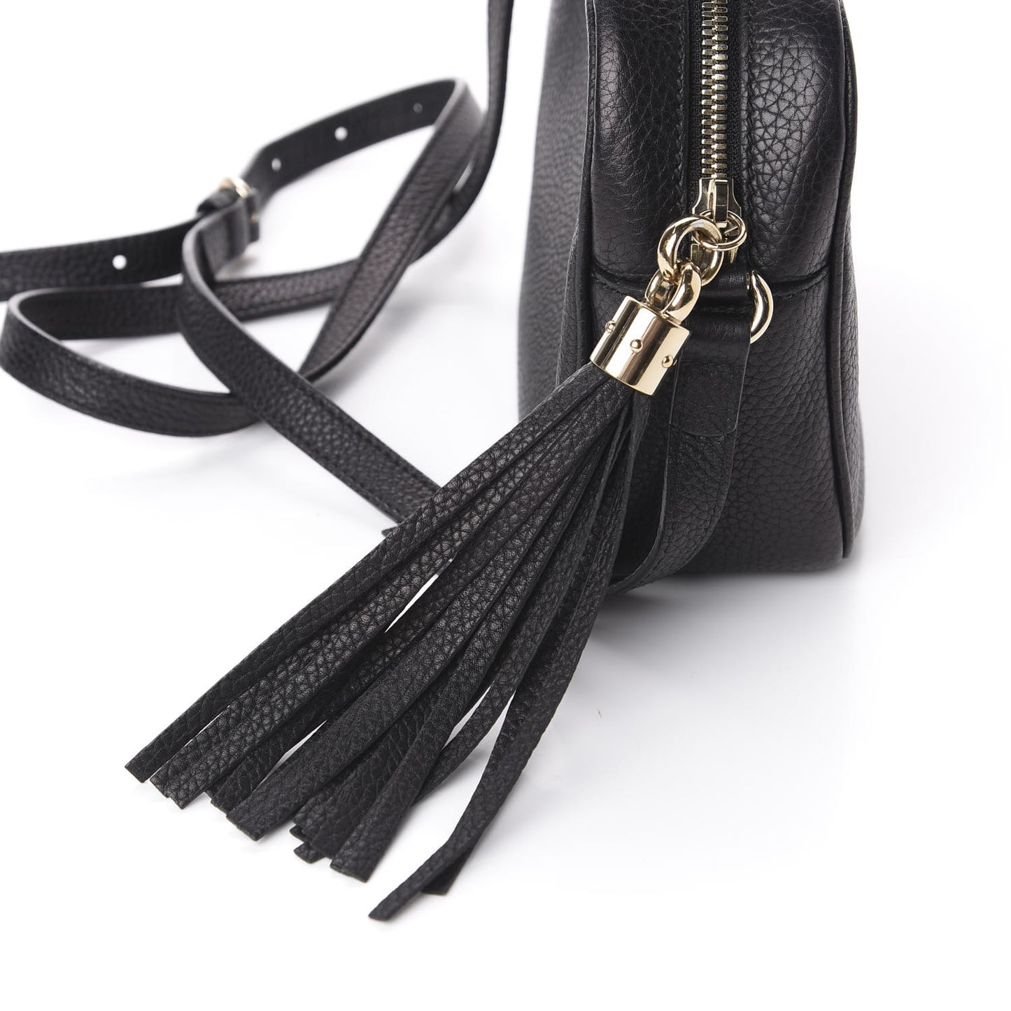 Pebbled Calfskin Small Soho Disco Bag Black