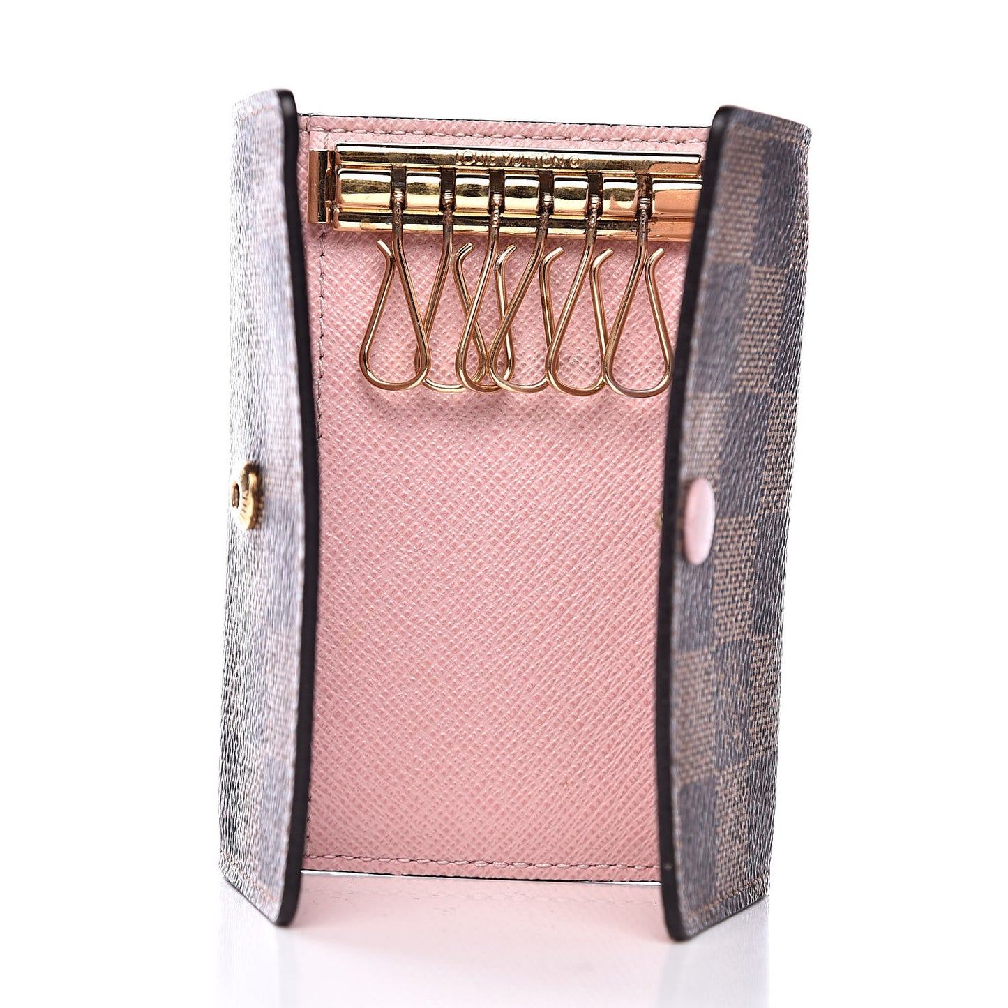Damier Ebene Multicles 6 Key Holder Rose Ballerine