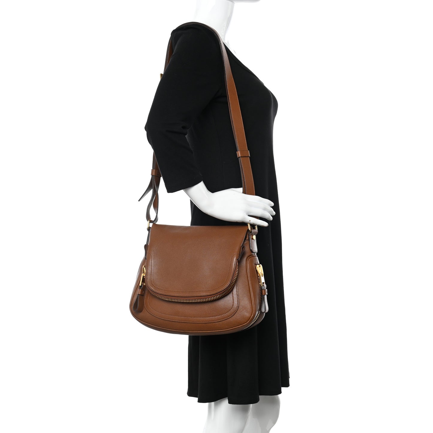 Calfskin Medium Jennifer Crossbody Caramel