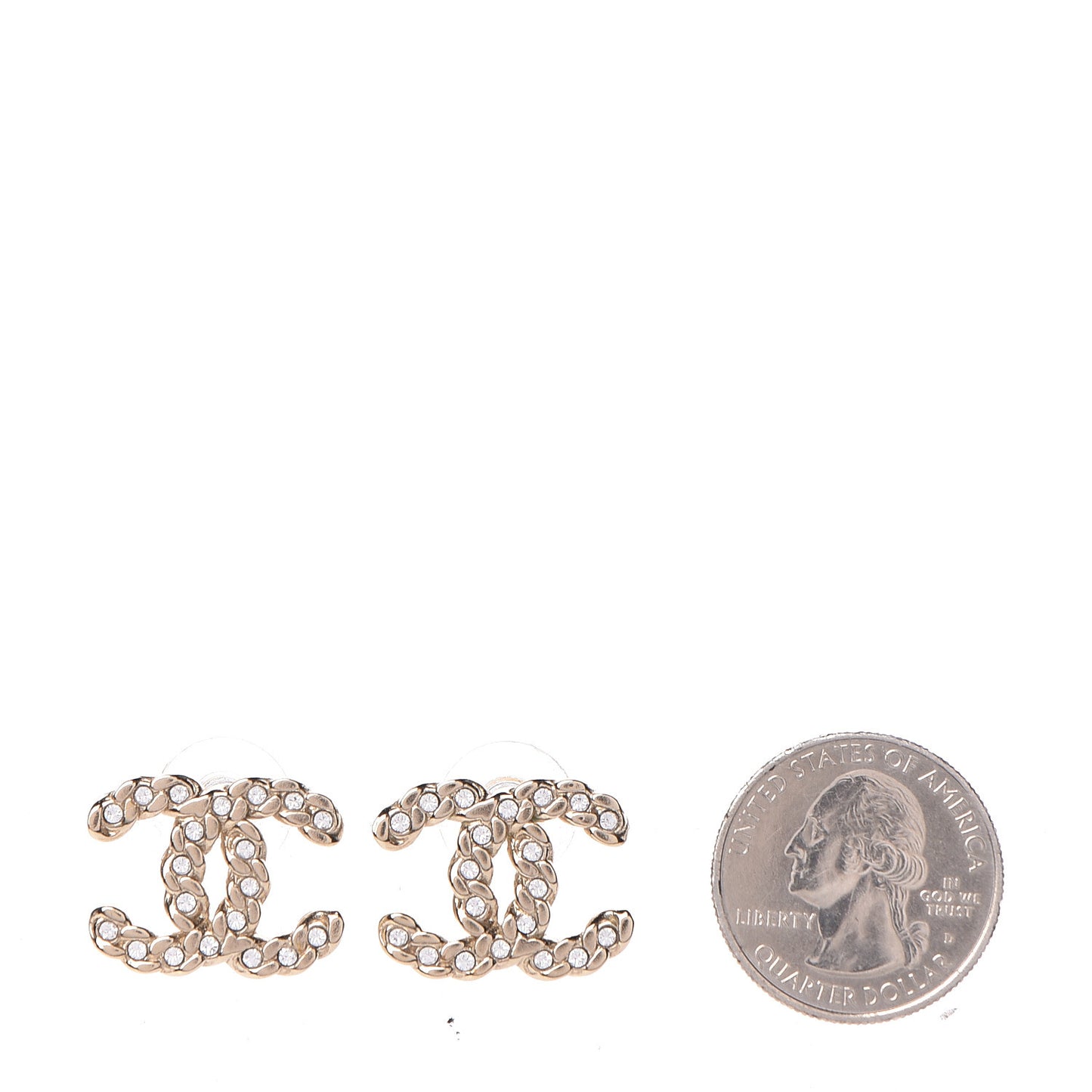 Crystal CC Earrings Gold