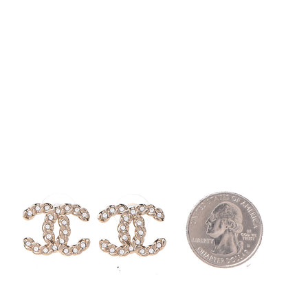 Chanel Crystal CC Earrings Gold 2 of 5