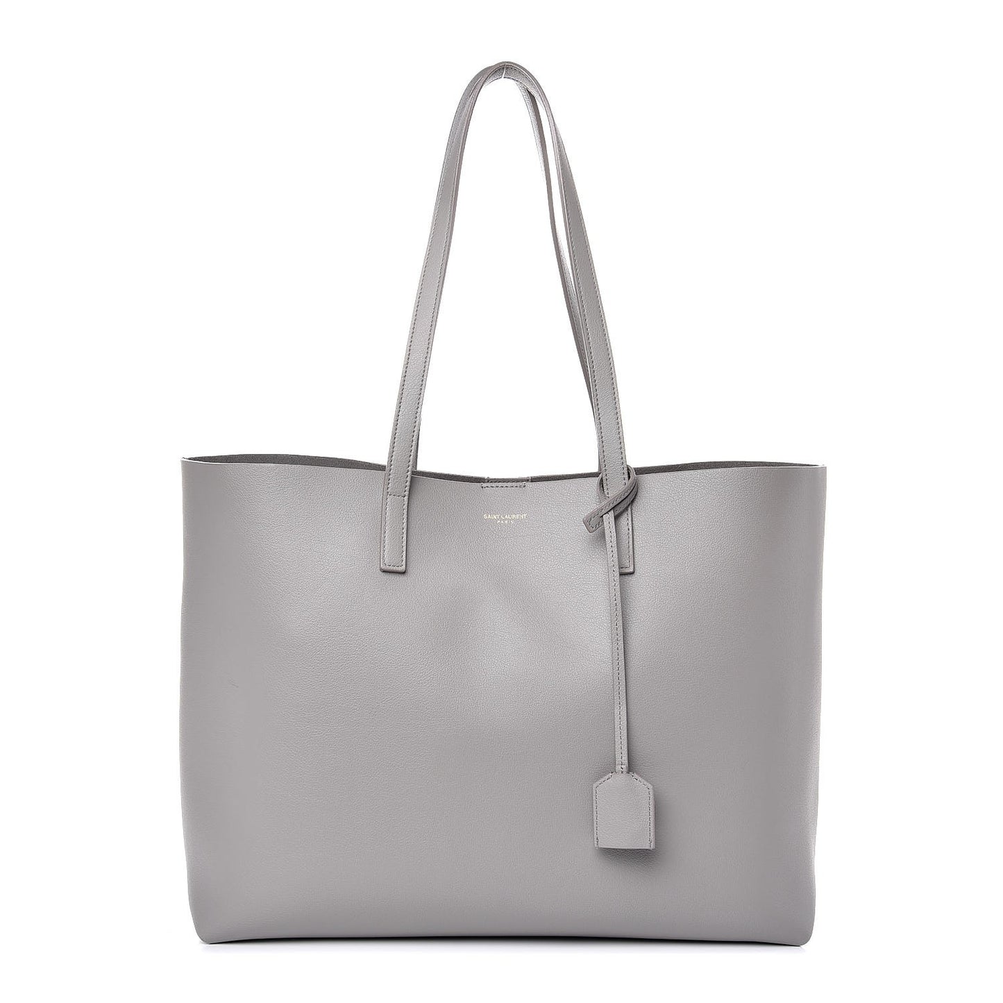 Calfskin Large Shopping Tote Light Gray