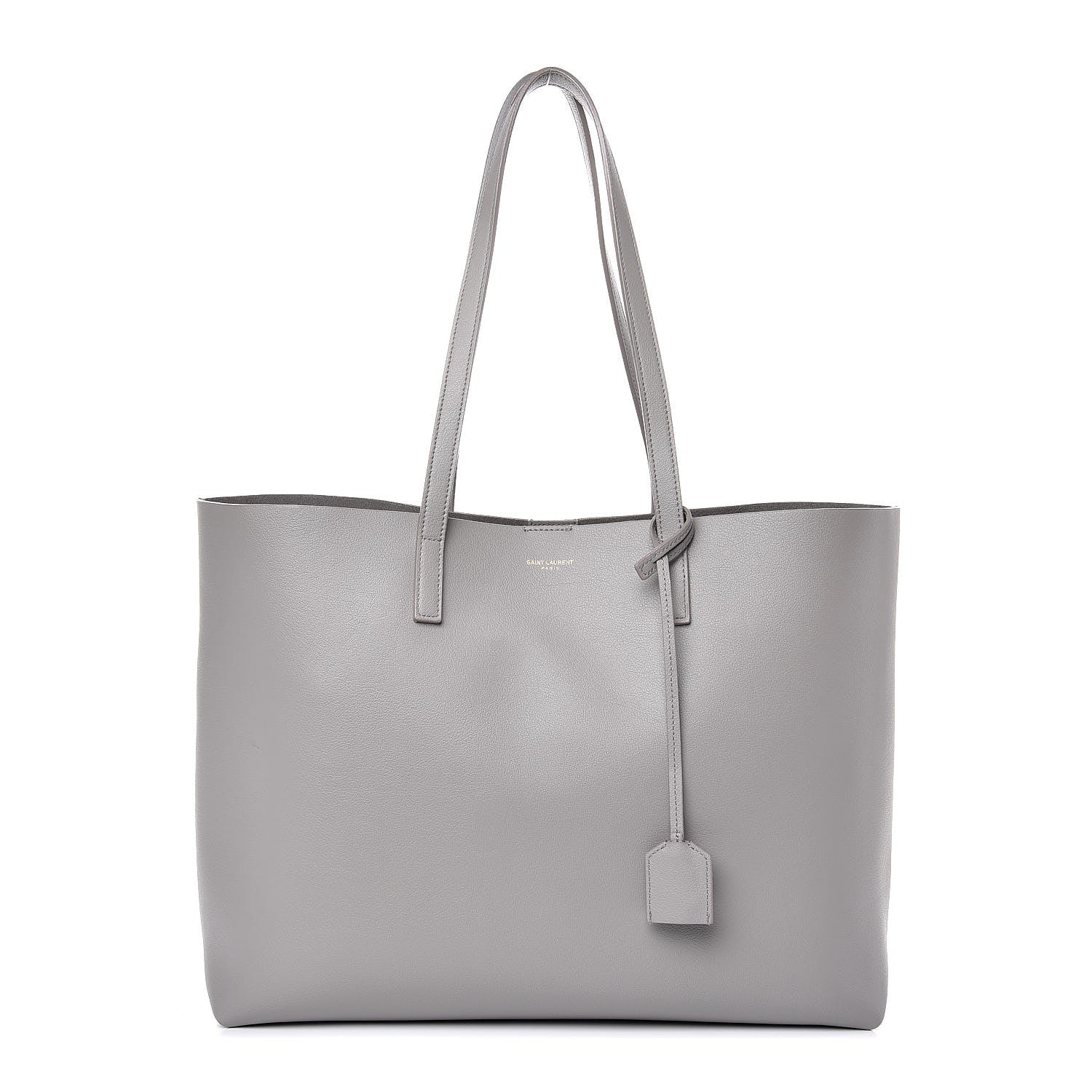 Saint Laurent Calfskin Large Shopping Tote Light Gray 1 of 8