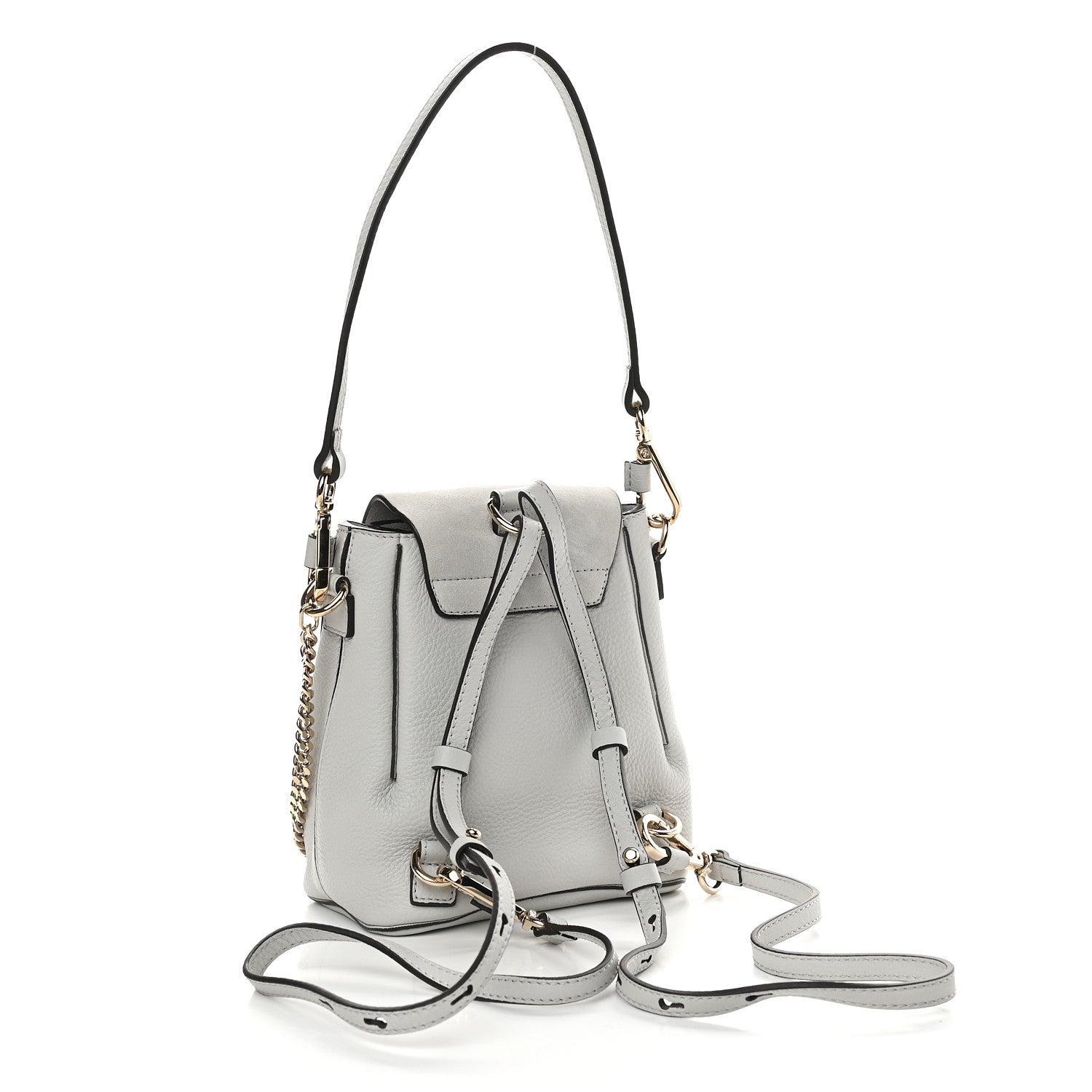 Chloe Suede Calfskin Mini Faye Backpack Airy Grey 3 of 9