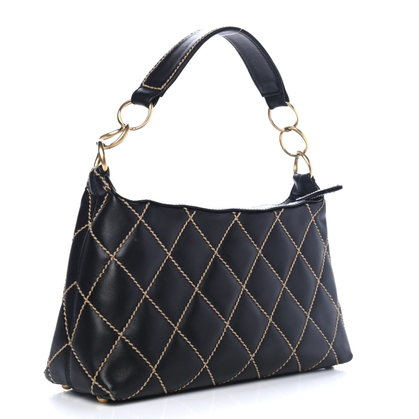Calfskin Wild Stitch Hobo Black
