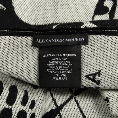 Alexander McQueen Wool Skull Safety Pin Stole Scarf Black 3 of 3
