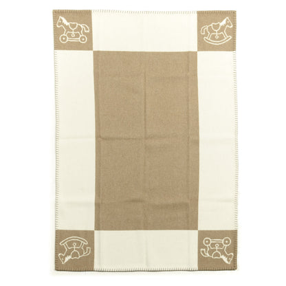 Hermes Wool Cashmere Adada Avalon Baby Blanket Noisette 1 of 2