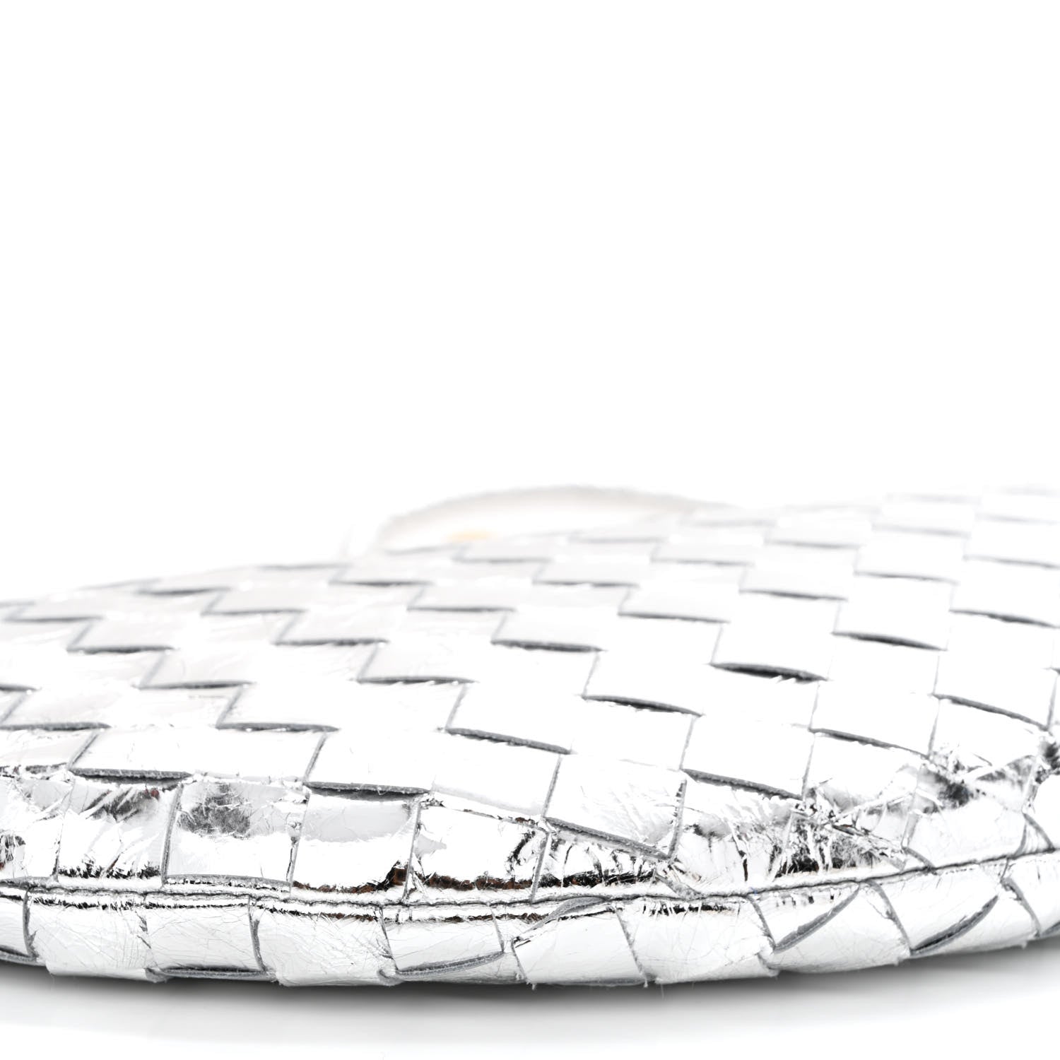 Bottega Veneta Metallic Nappa Intrecciato Medium Turn Pouch Silver 9 of 10