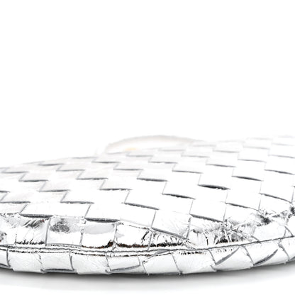 Bottega Veneta Metallic Nappa Intrecciato Medium Turn Pouch Silver 9 of 10