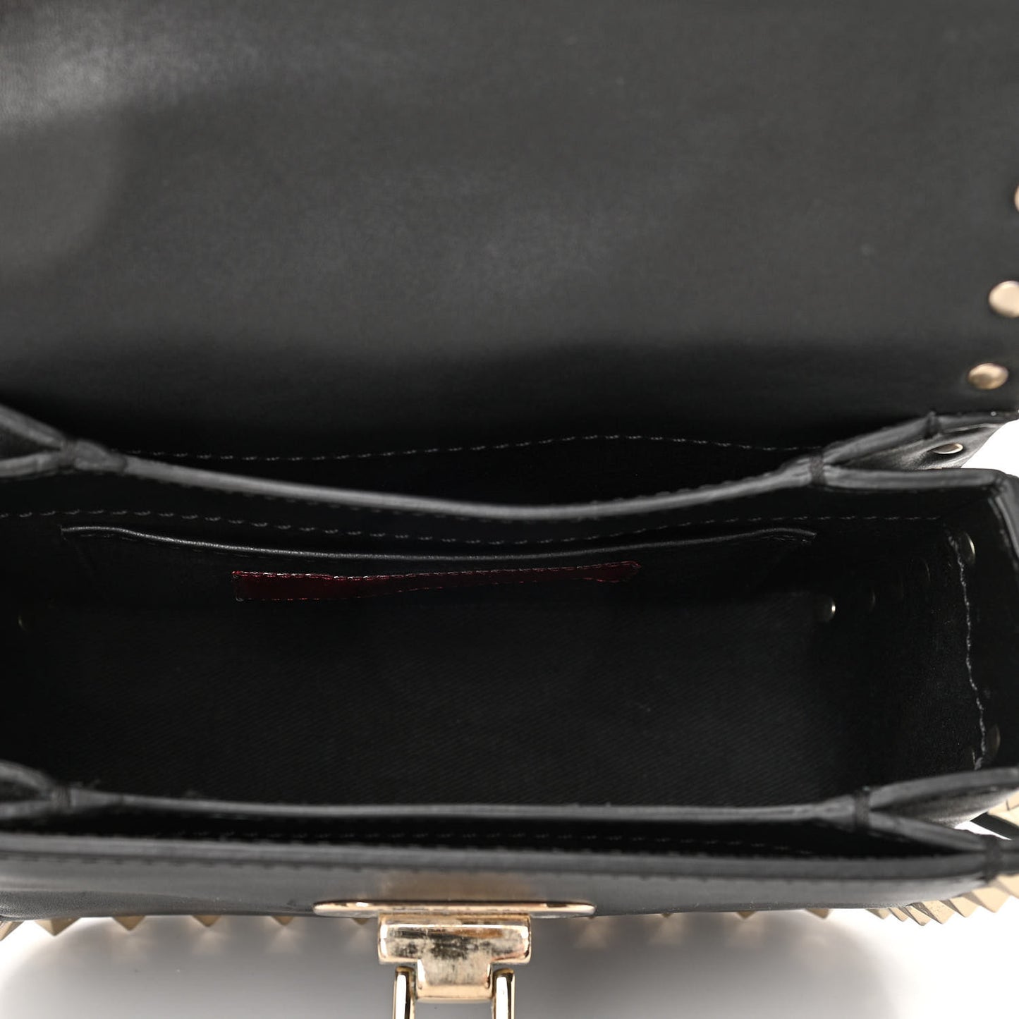 Vitello Small Rockstud Flap Saddle Bag Black
