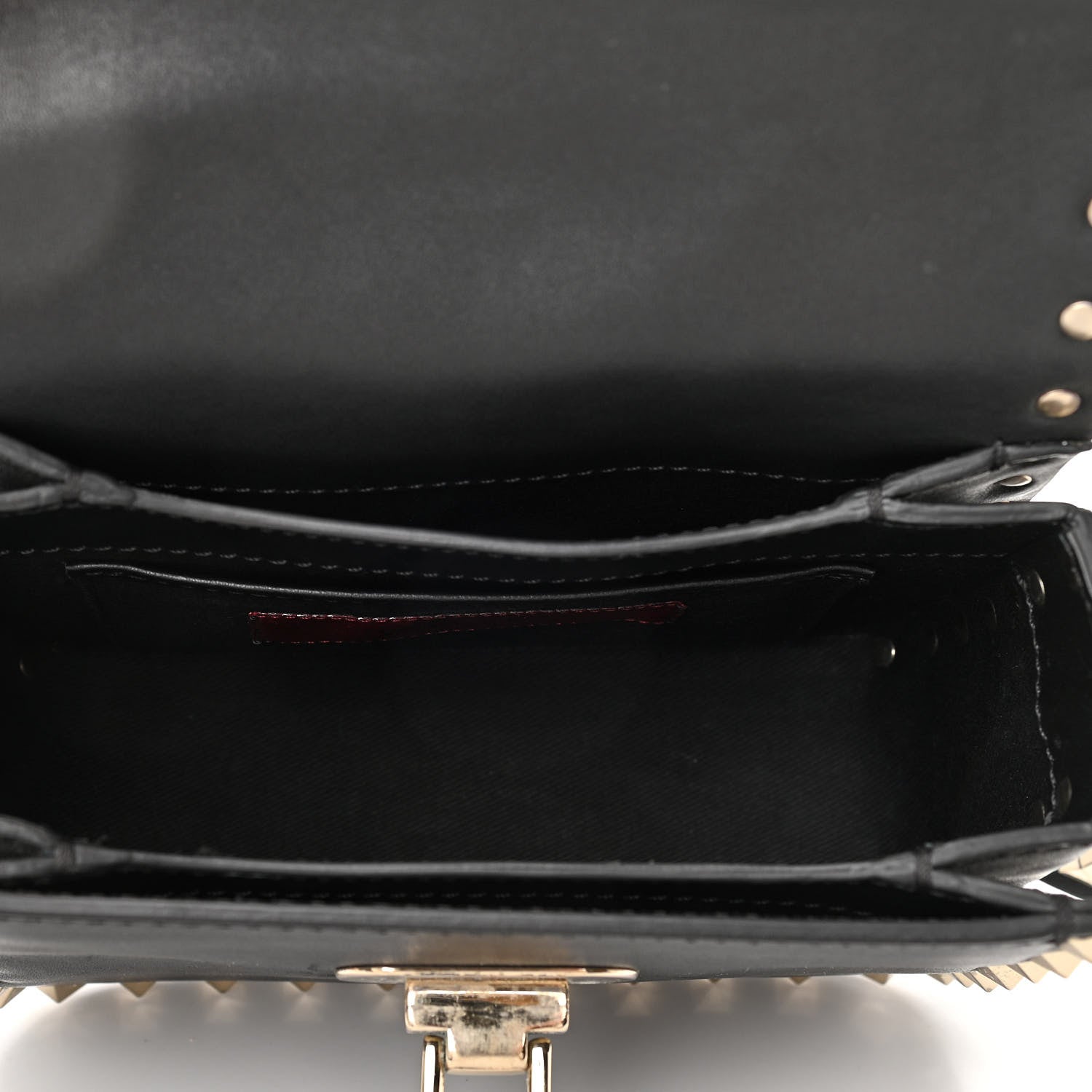 Valentino Garavani Vitello Small Rockstud Flap Saddle Bag Black 5 of 11