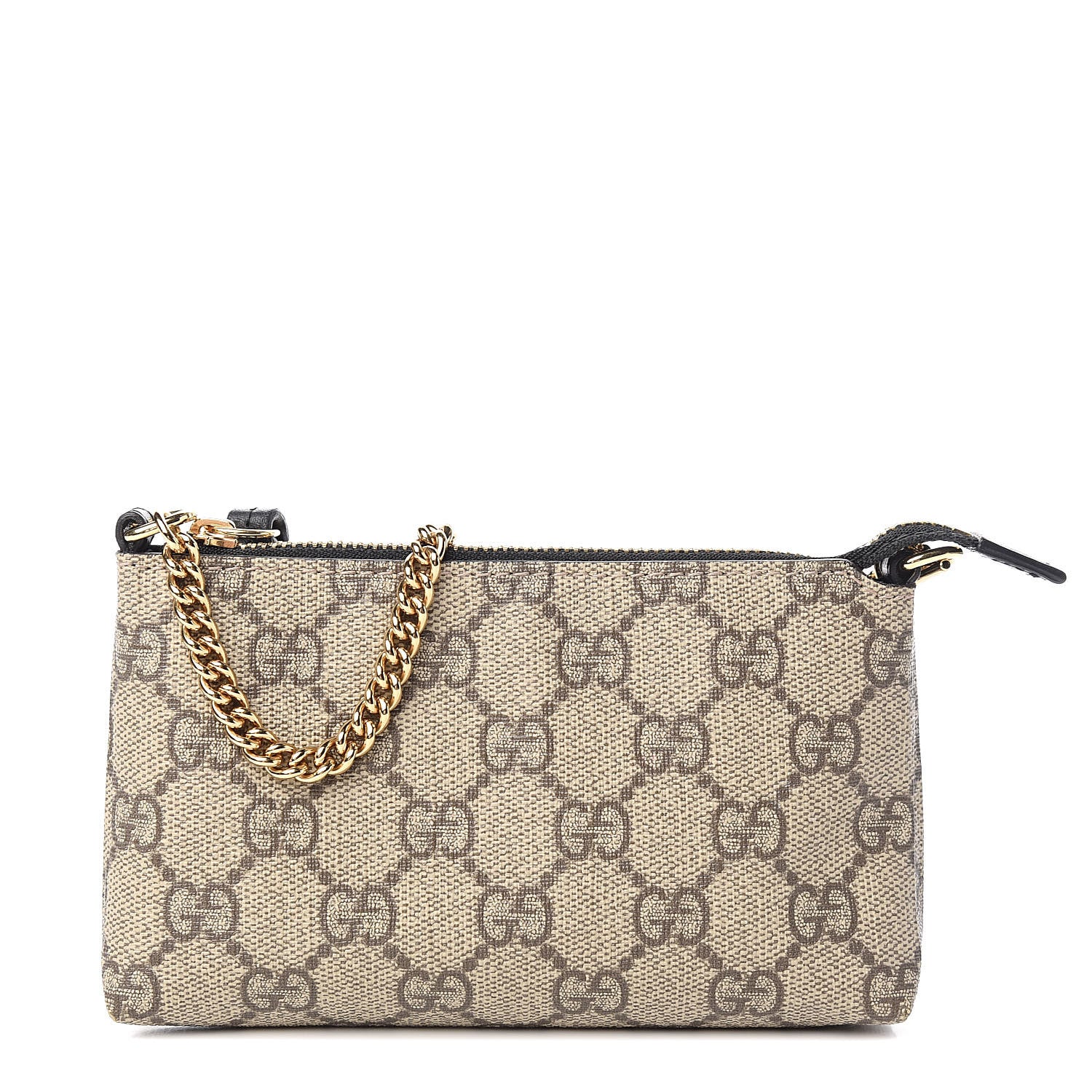 Gucci GG Supreme Monogram Mini Chain Bag Beige Black 1 of 8