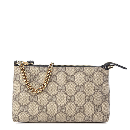 Gucci GG Supreme Monogram Mini Chain Bag Beige Black 1 of 8