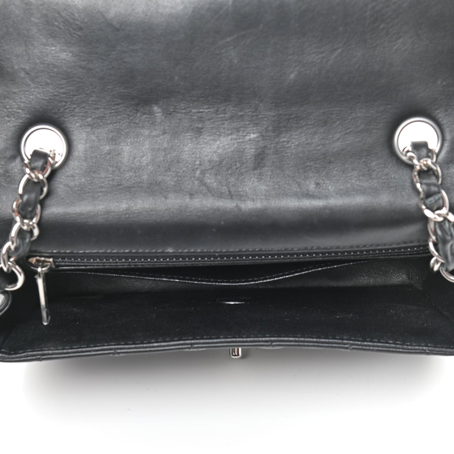 Lambskin Quilted Mini Rectangular Flap Black