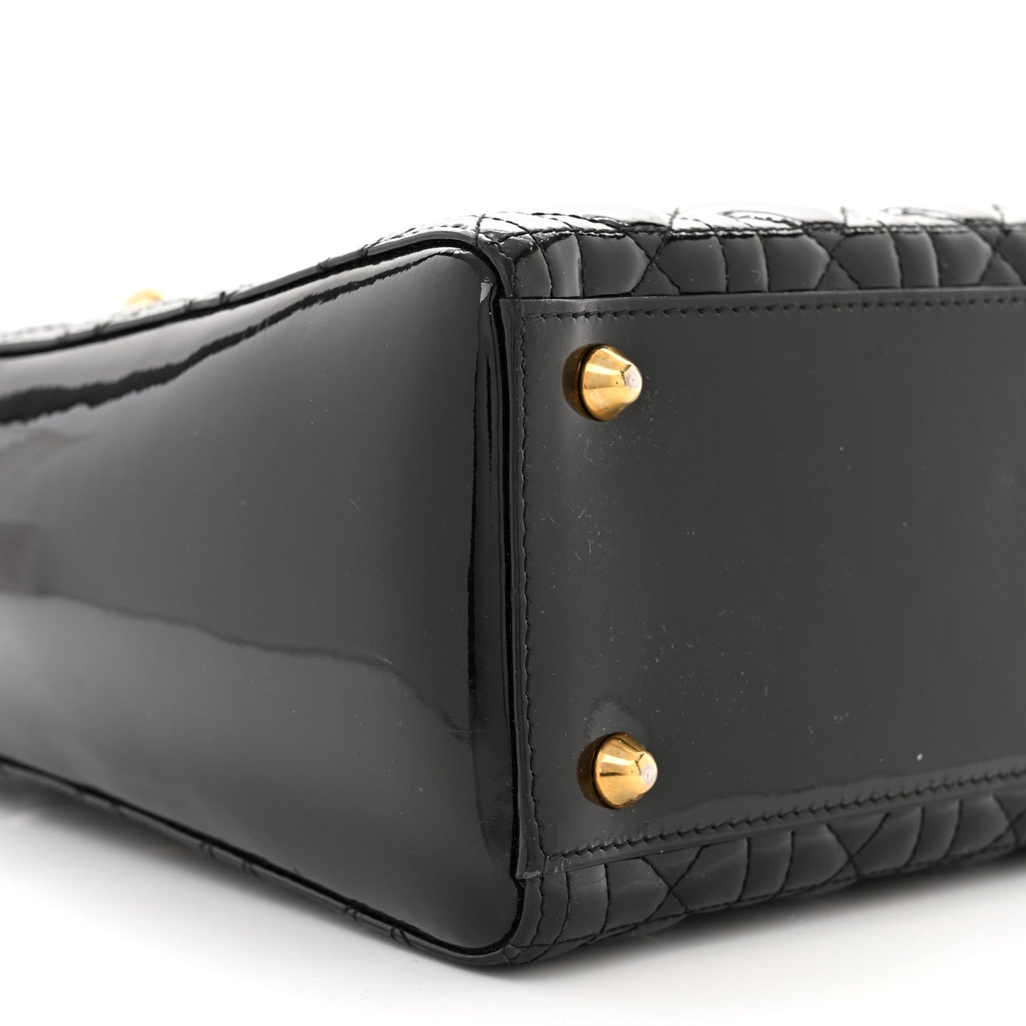 Patent Cannage Large Lady Dior Black