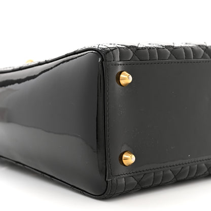 Christian Dior Patent Cannage Large Lady Dior Black 9 of 13