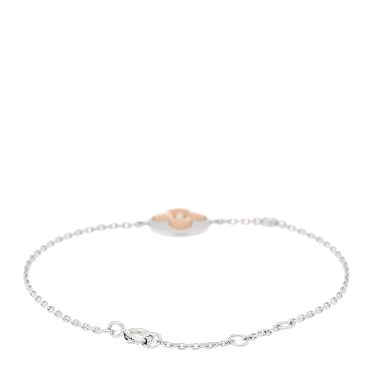 18K White Gold Diamond Pink Opal Color Blossom BB Sun Bracelet