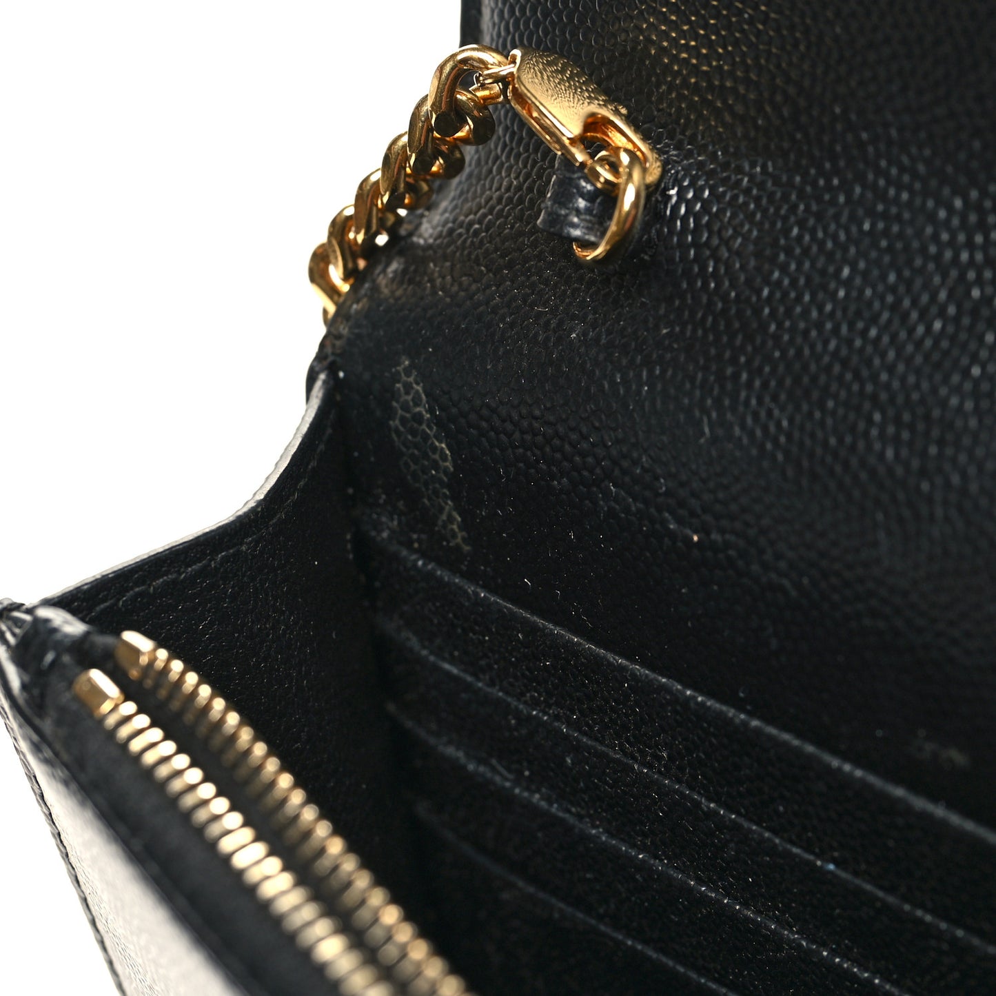 Grain De Poudre Classic Monogram Kate Tassel Chain Wallet Black