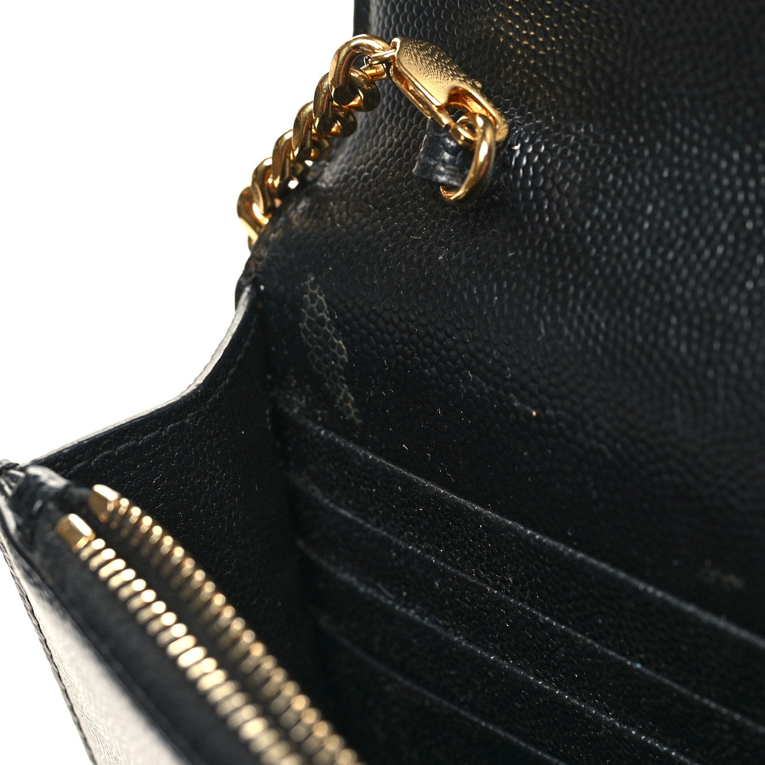 Saint Laurent Grain De Poudre Classic Monogram Kate Tassel Chain Wallet Black 10 of 11