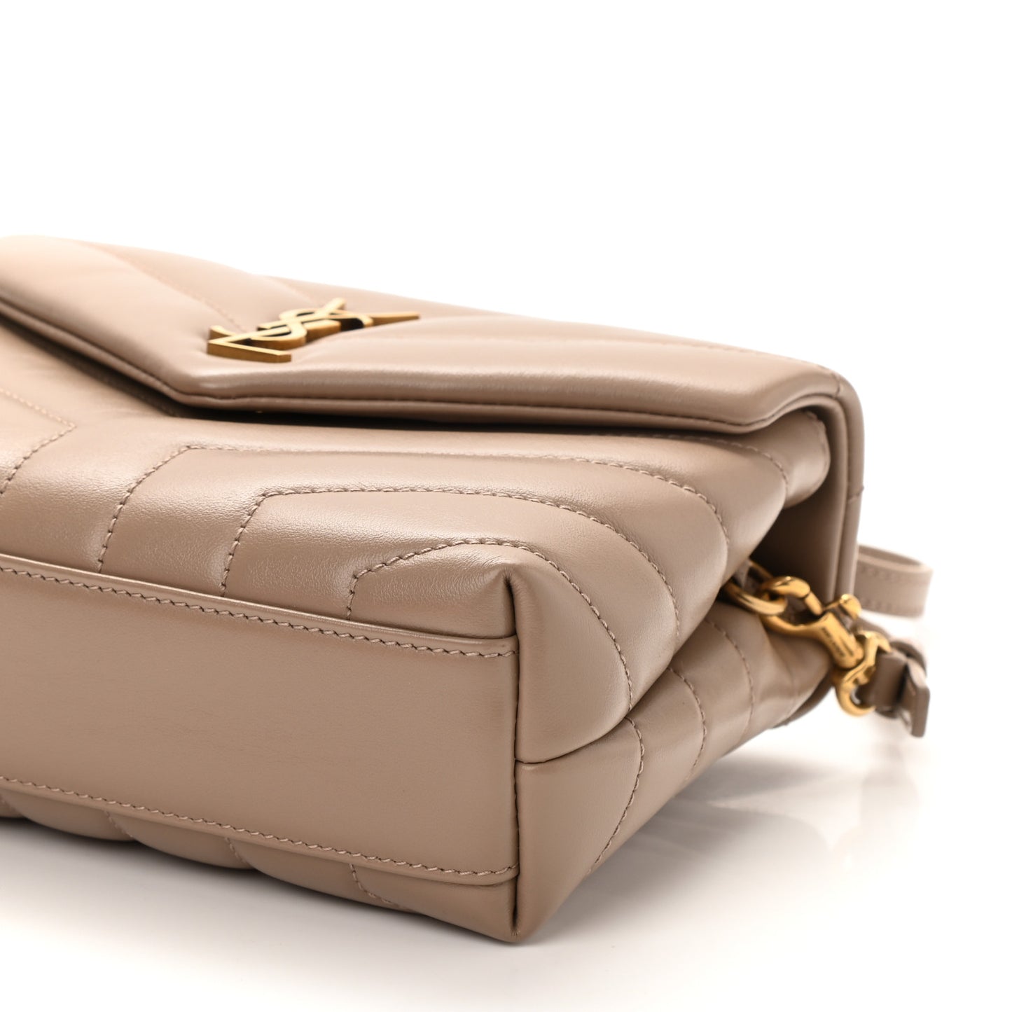 Calfskin Y Quilted Monogram Toy Loulou Crossbody Bag Dark Beige