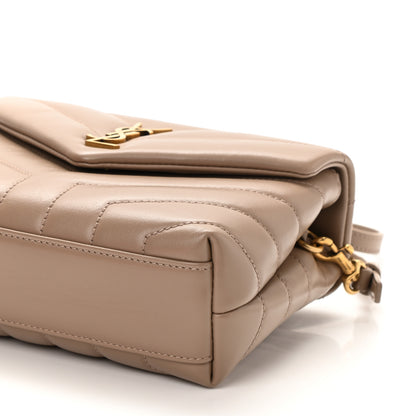 Saint Laurent Calfskin Y Quilted Monogram Toy Loulou Crossbody Bag Dark Beige 11 of 11