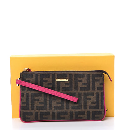 Fendi Zucca Spalmati Vitello Elite Pochette Tobacco Ciclamino 7 of 7