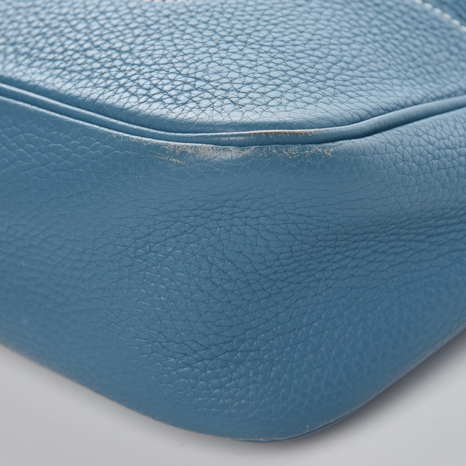 Hermes Taurillon Clemence Trim II 35 Shoulder Bag Blue Jean 10 of 15