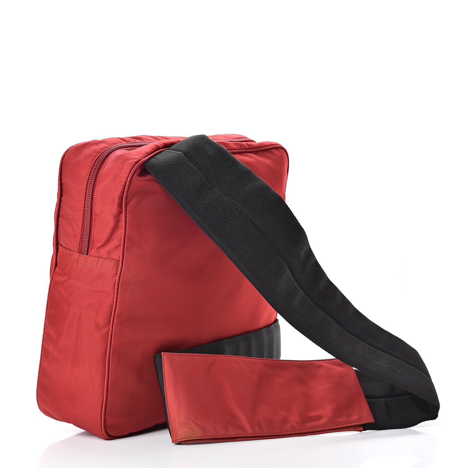 Prada Tessuto Nylon Vela Sport Sling Backpack Cherry 3 of 10