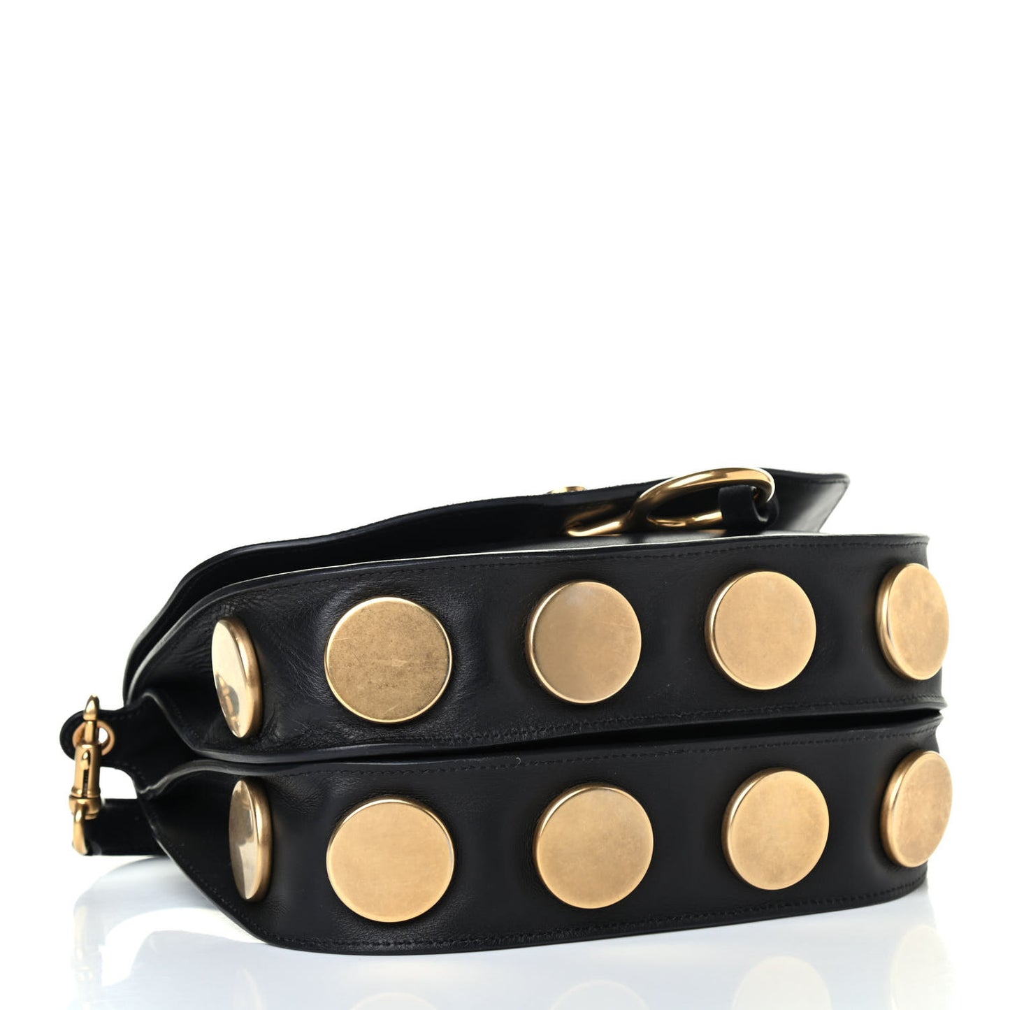 Suede Smooth Calfskin Medium Kurtis Shoulder Bag Black