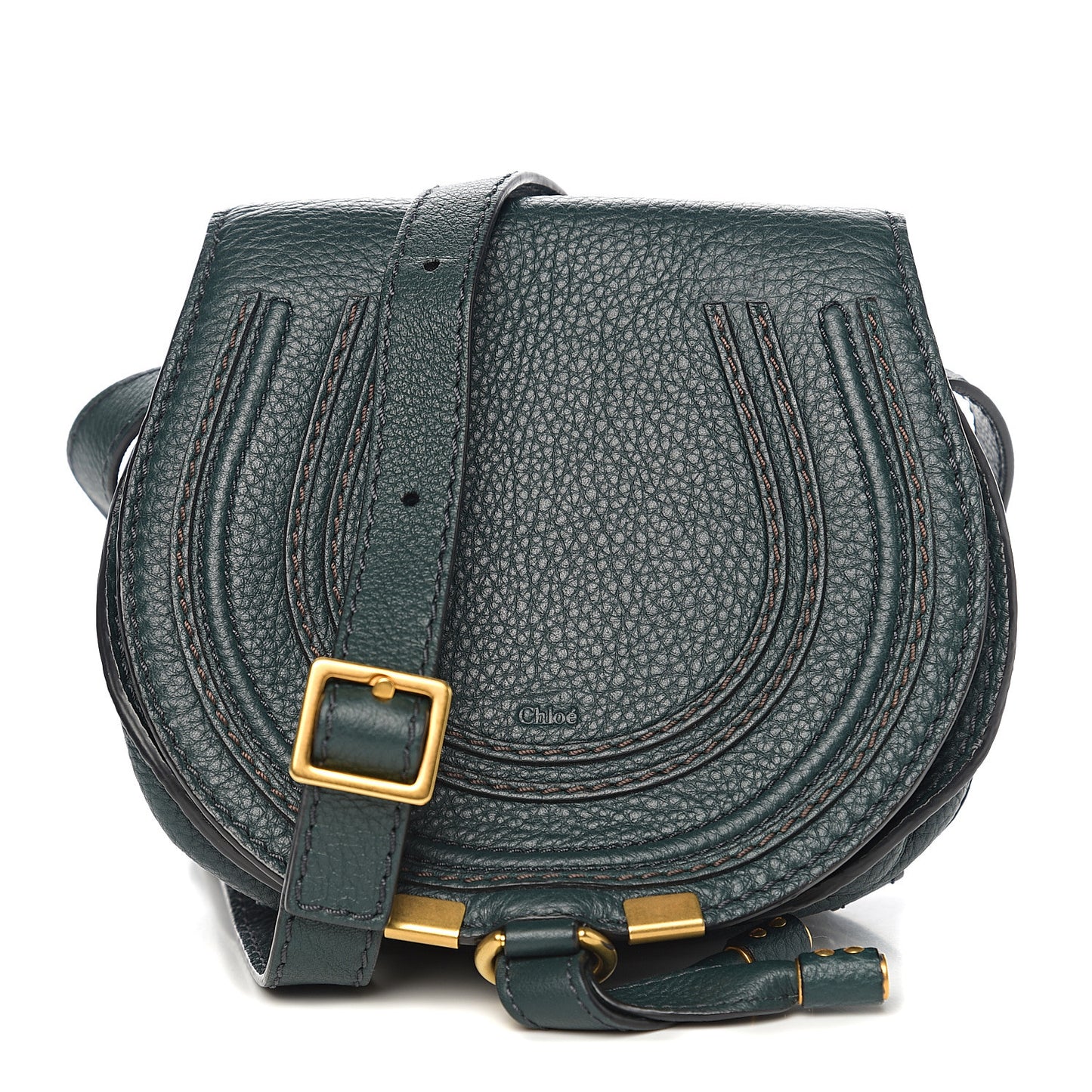 Calfskin Mini Marcie Round Crossbody Bag Rainforest