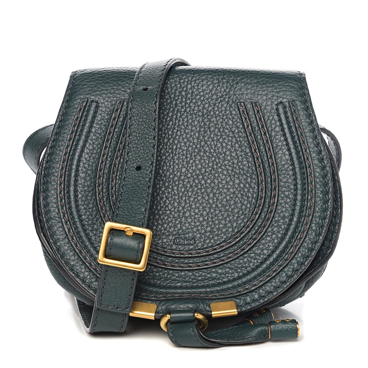 Chloe Calfskin Mini Marcie Round Crossbody Bag Rainforest 1 of 9