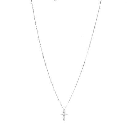 Cartier 18K White Gold Diamond Symbols Cross Pendant Necklace 1 of 6