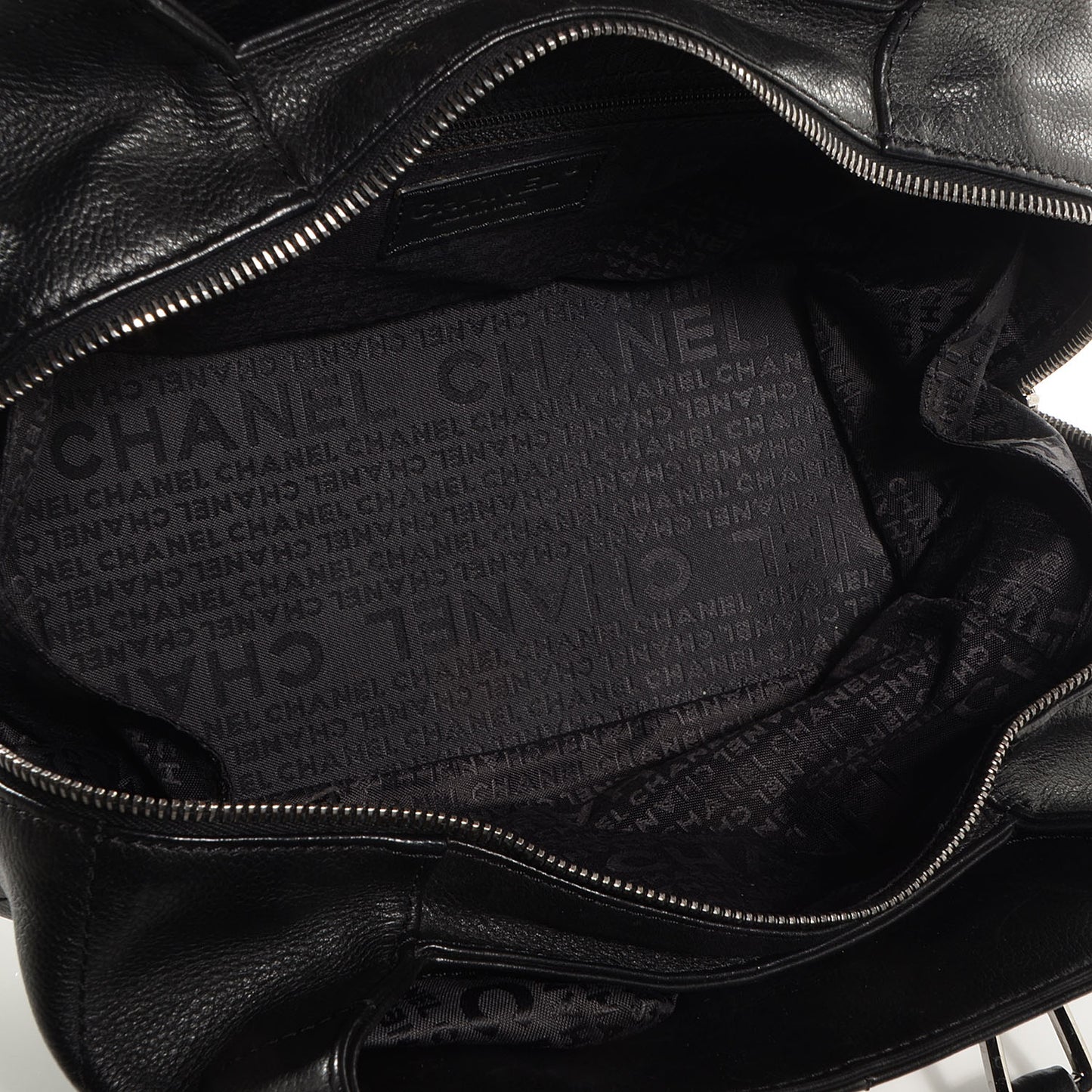 Caviar Square Stitched Medium Tote Black