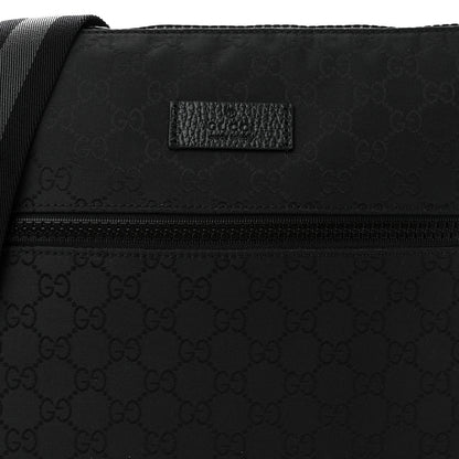 Gucci Nylon Monogram Medium Flat Messenger Bag Black 7 of 9