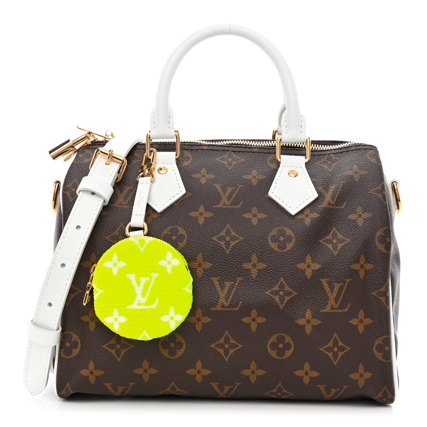 Louis Vuitton Monogram LV Match Speedy Bandouliere 25 White 1 of 9