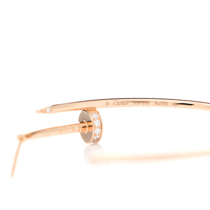 Cartier 18K Pink Gold Diamond Juste Un Clou Hoop Earrings 4 of 5
