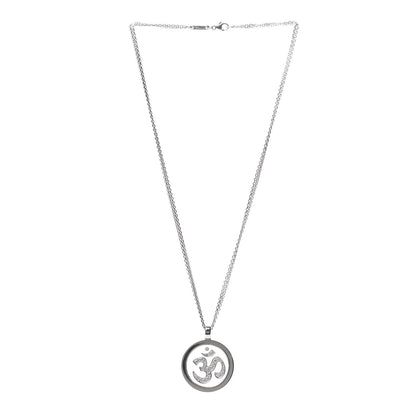 Chopard 18K White Gold Diamond Om Pendant Necklace 3 of 5