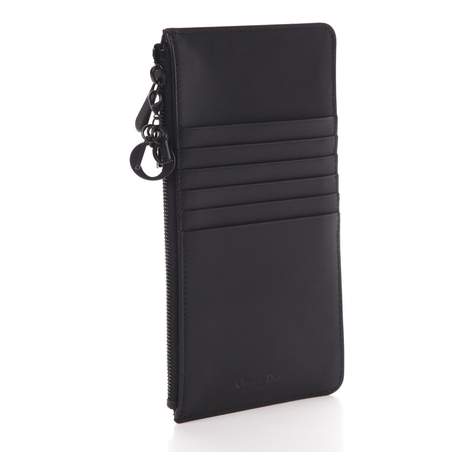 Ultra Matte Calfskin Cannage Large Lady Dior Zip Wallet Black