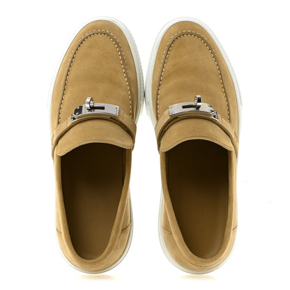 Hermes Suede Goatskin Game Slip On Sneakers 41 Beige Lin 2 of 10