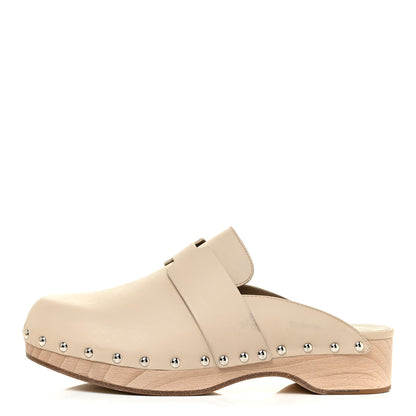 Hermes Calfskin Calya Mules 39 Hetre 1 of 14
